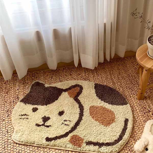 Tapis de porte de tapis de sol de salle de bains de chaton mignon