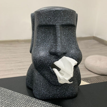 Moai statue tissue box