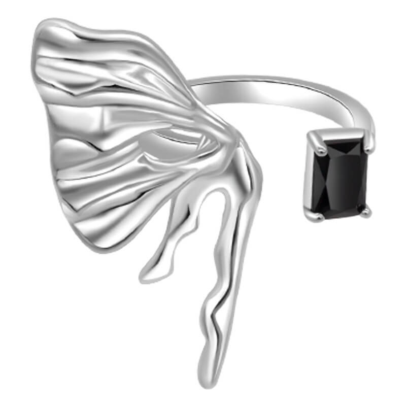 Asymmetric Wings Black Diamond Ringmini starJewelry, ringsRings