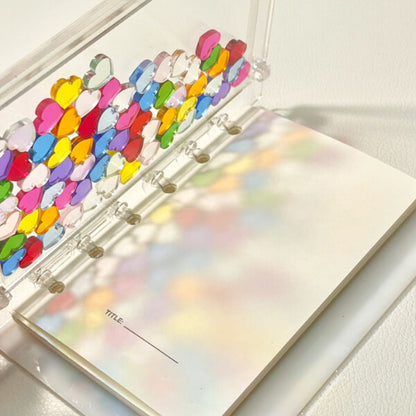 DIY Journal Acrylic Heart Transparent Quicksand Particle Cover