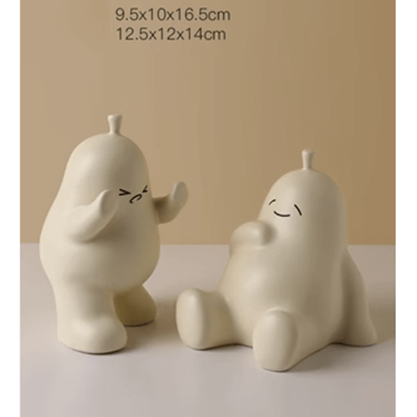 Hugging Cartoon Pear Book Stand Porcelain Ornament