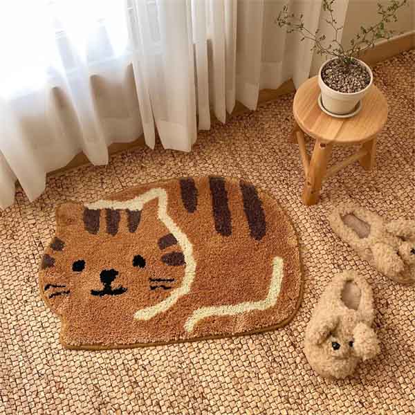 Tapis de porte de tapis de sol de salle de bains de chaton mignon