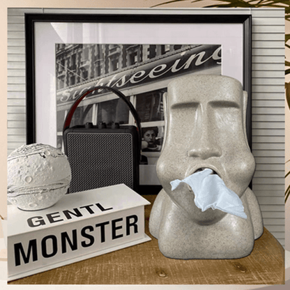 Moai statue tissue box