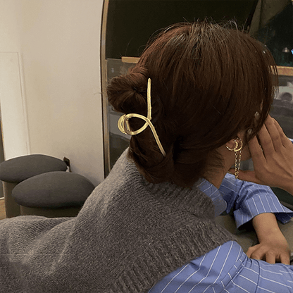 Pinces à cheveux en métal en forme de bambou japonais