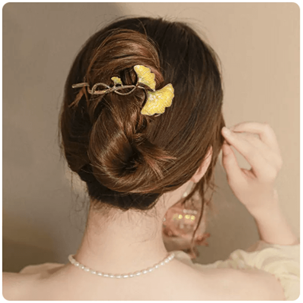 Chinese Style Elegant Ginkgo Leaf Hair Clip Headdress