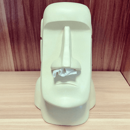 Moai statue tissue box