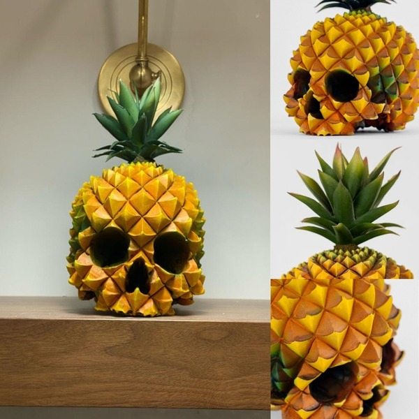 Pineapple Skull Statue Resin CraftsNEW TOWN BAZAAR