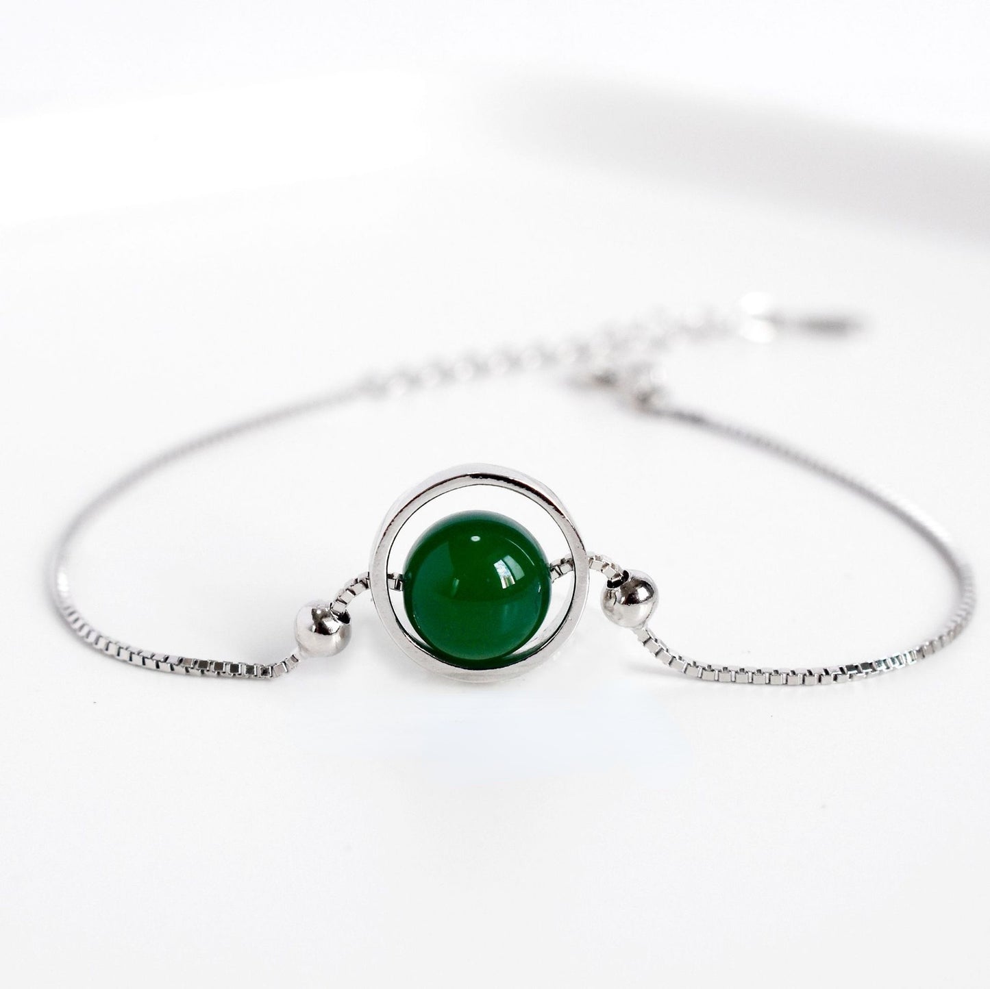 S925 Green Agate BraceletbraceletNEW TOWN BAZAAR