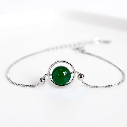 S925 Green Agate BraceletbraceletNEW TOWN BAZAAR