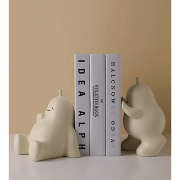 Hugging Cartoon Pear Book Stand Porcelain Ornament