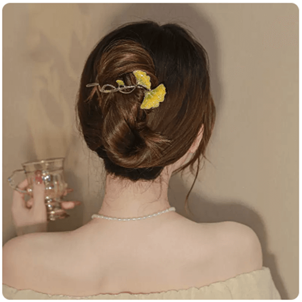 Chinese Style Elegant Ginkgo Leaf Hair Clip Headdress
