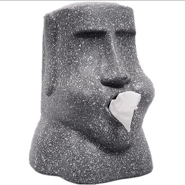 Moai statue tissue box