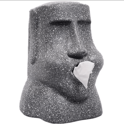 Moai statue tissue box