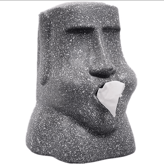 Moai statue tissue box