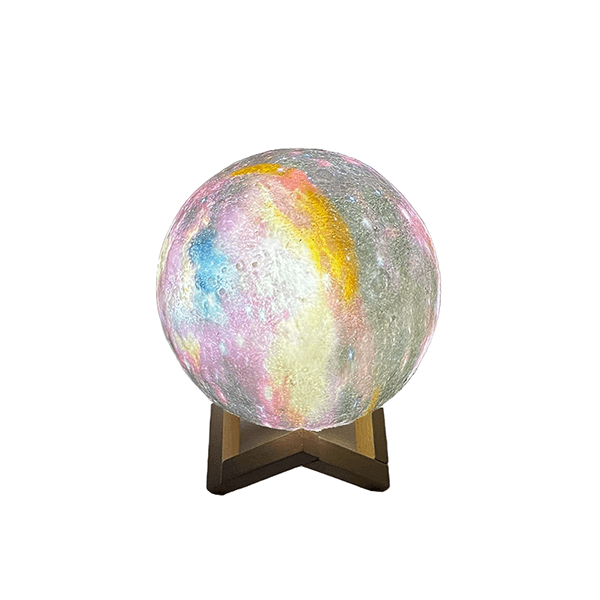 Petite veilleuse peinte lune ciel étoilé