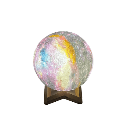 Petite veilleuse peinte lune ciel étoilé
