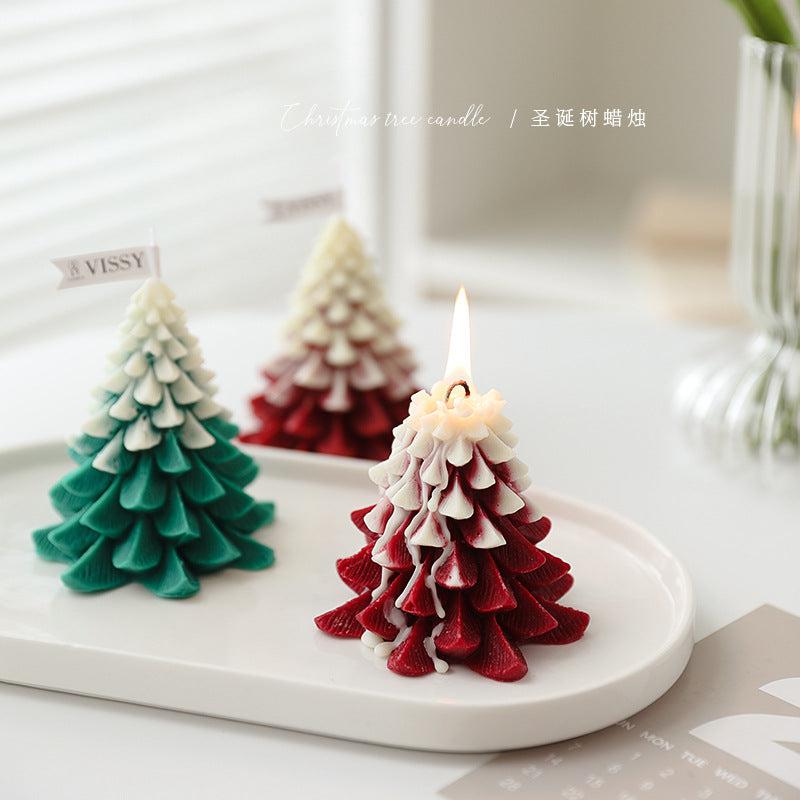 Holiday Festive Home Decor Christmas Tree Shaped Candle