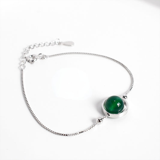 S925 Green Agate BraceletbraceletNEW TOWN BAZAAR