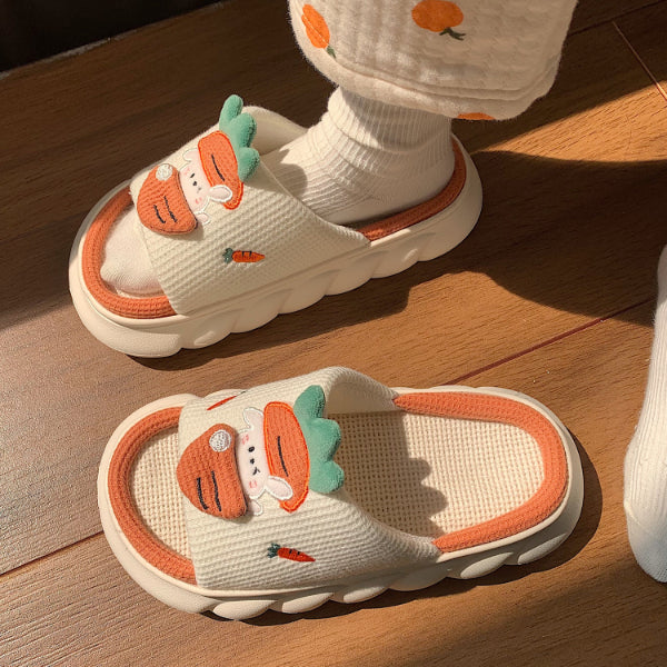 Cute Radish Bunny Linen SlippersNEW TOWN BAZAAR