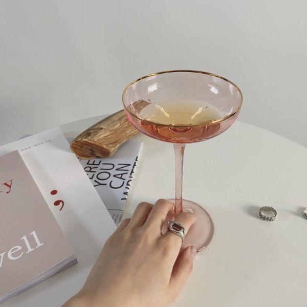 Sophisticated Pink Drinking Goblet Romantic Occasion