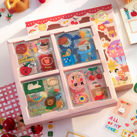 DIY Journal Stickers Kit 100PcsBundle, SationeryNEW TOWN BAZAAR