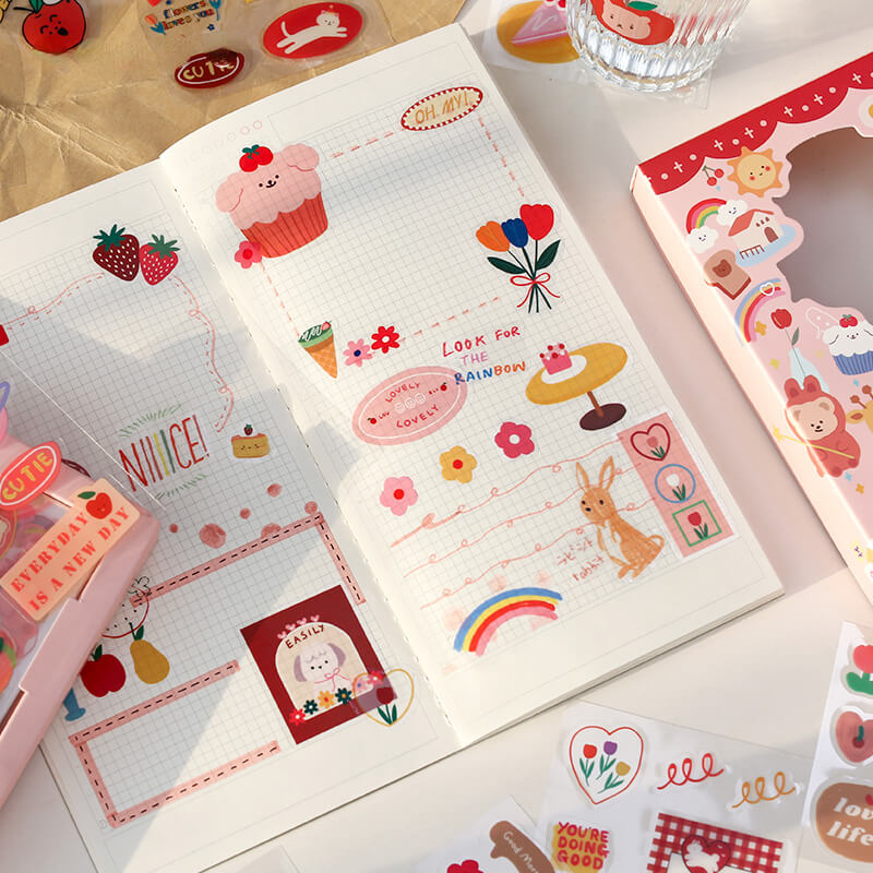 DIY Journal Stickers Kit 100PcsBundle, SationeryNEW TOWN BAZAAR