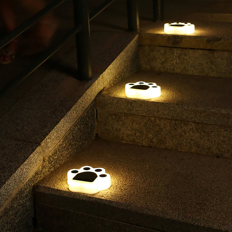 Cat Paw LED Solar Lights Outdoor Cat Lover's Decor Yard Illumination