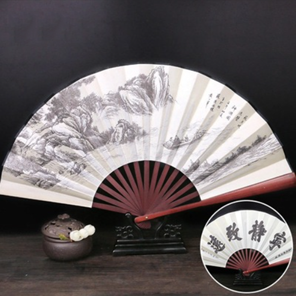 Chinese Style Silk Bamboo Folding Fan