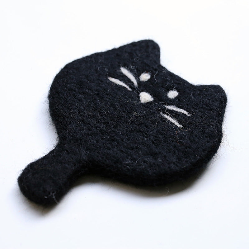 Cute Cat Inspired High-Quality Felt Coasters Eye-Catching Table Accessories
