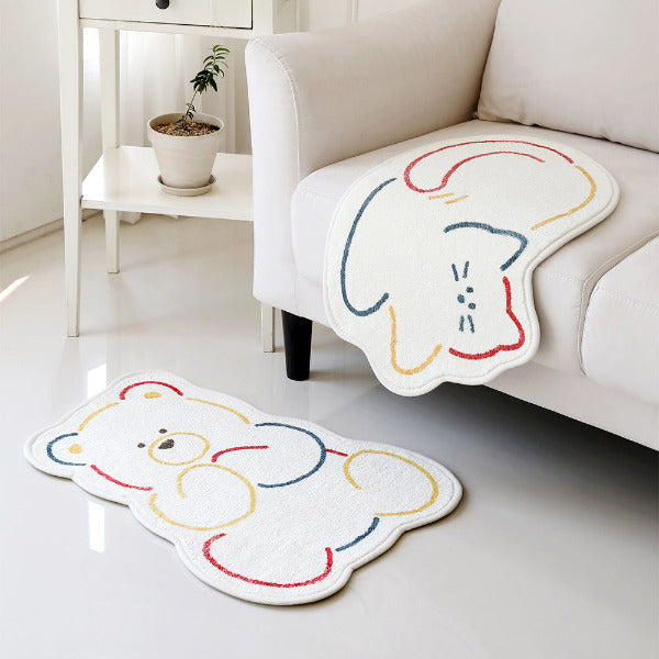 Adorable Bear Throw Softness Beneath Feet Rug