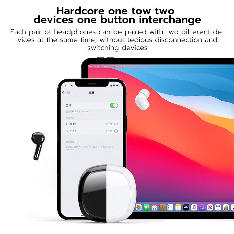 Duoble Pod Headset Designed Panda Model Bluetooth Earbuds