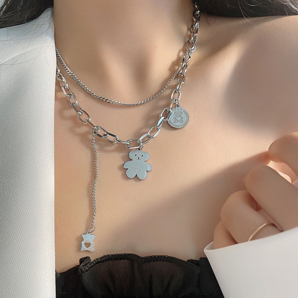 Y2K Fashion Love Bear Pendant NecklaceGIFT HER, necklace, newNEW TOWN BAZAAR