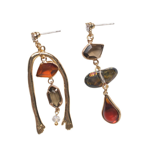 Asymmetric Retro Earrings earrings NEW TOWN BAZAAR STYLE: Irregular design Hand made VINTAGE EARRINGS perfect for parties