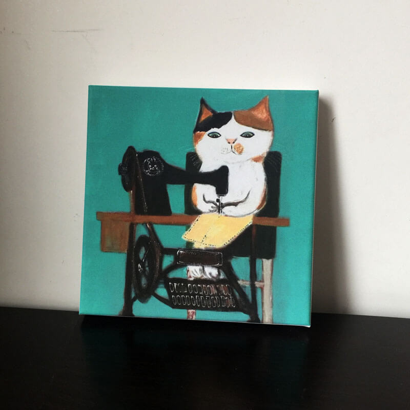 The Cat Tailor Oil Painting Print on CanvasCat, oil painting, printNEW TOWN BAZAAR