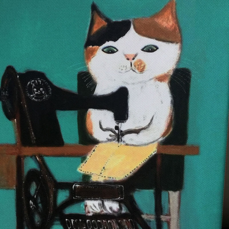 The Cat Tailor Oil Painting Print on CanvasCat, oil painting, printNEW TOWN BAZAAR