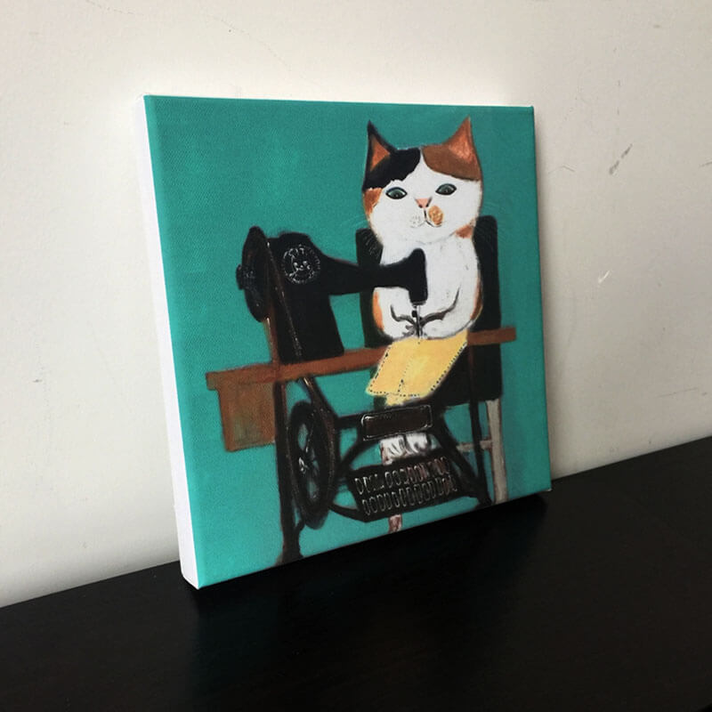 The Cat Tailor Oil Painting Print on CanvasCat, oil painting, printNEW TOWN BAZAAR