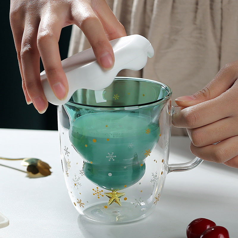 Christmas Themed Double Glass Mugbest, HOME CUPS & MUGSNEW TOWN BAZAAR