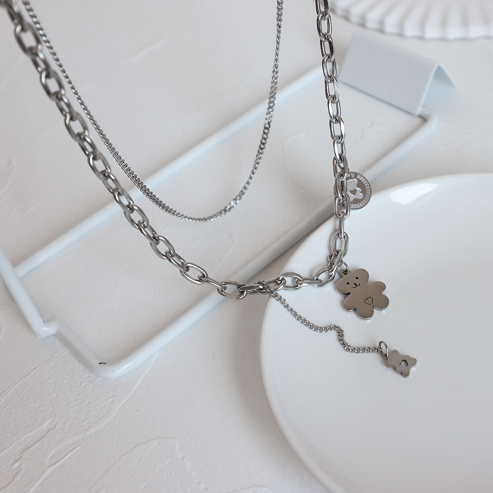 Y2K Fashion Love Bear Pendant NecklaceGIFT HER, necklace, newNEW TOWN BAZAAR