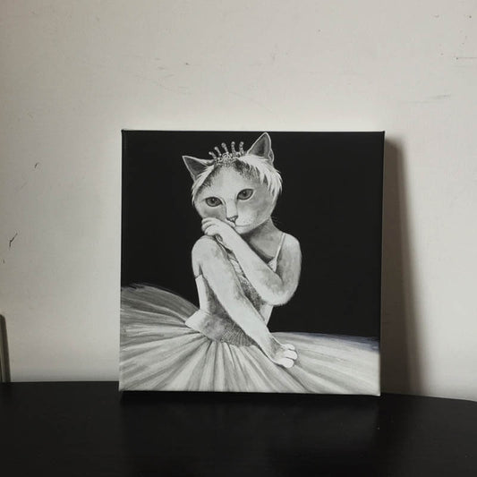 Ballet Cats - Audrey Hepburn Oil Painting Print Cat, oil painting, print NEW TOWN BAZAAR Arts & Entertainment
