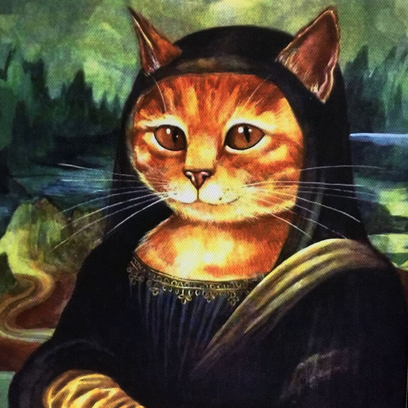 Da Vinci Mona Lisa Cat Oil Painting Print on CanvasMona Lisa, oil painting, printNEW TOWN BAZAAR