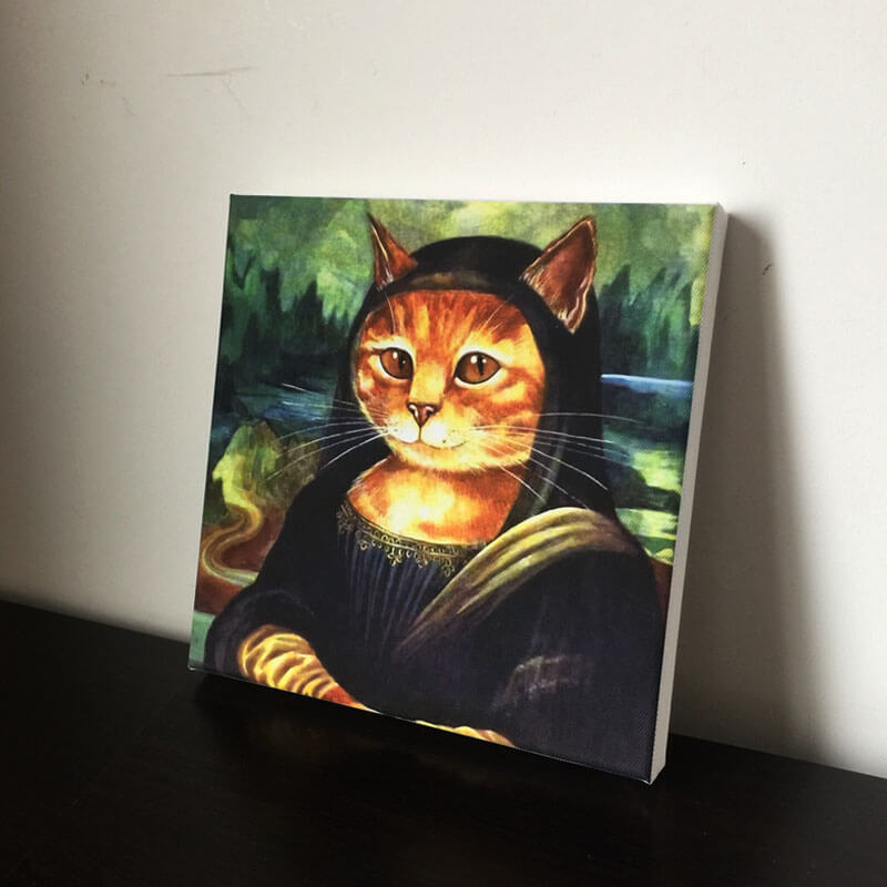 Da Vinci Mona Lisa Cat Oil Painting Print on CanvasMona Lisa, oil painting, printNEW TOWN BAZAAR