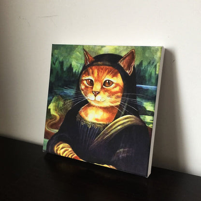 Da Vinci Mona Lisa Cat Oil Painting Print on CanvasMona Lisa, oil painting, printNEW TOWN BAZAAR