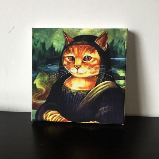 Da Vinci Mona Lisa Cat Oil Painting Print on CanvasMona Lisa, oil painting, printNEW TOWN BAZAAR