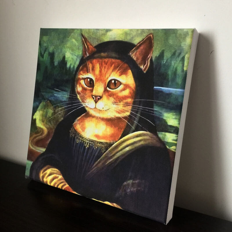 Da Vinci Mona Lisa Cat Oil Painting Print on CanvasMona Lisa, oil painting, printNEW TOWN BAZAAR