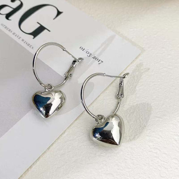 Sliver Heart EarringsearringsNEW TOWN BAZAAR