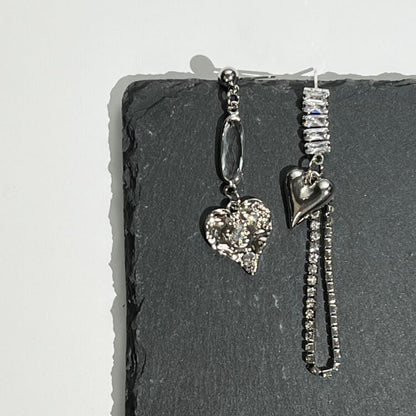 Asymmetric Heart Chain Earringsearrings, Jewelrymini starEarrings