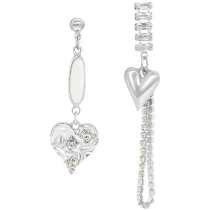Asymmetric Heart Chain Earringsearrings, Jewelrymini starEarrings