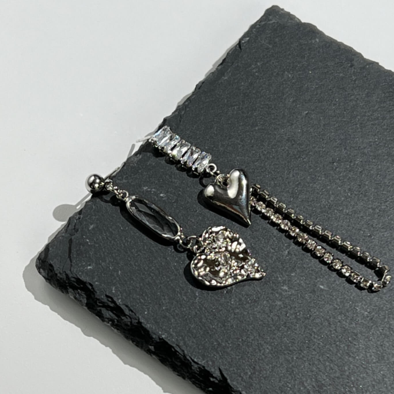 Asymmetric Heart Chain Earringsearrings, Jewelrymini starEarrings