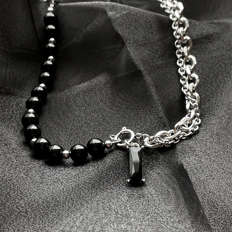 Black Zircon Pendant Necklace