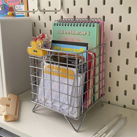 Desktop Wrought Iron Storage BasketBasket, best, Stationery, Storage BasketNEW TOWN BAZAAR